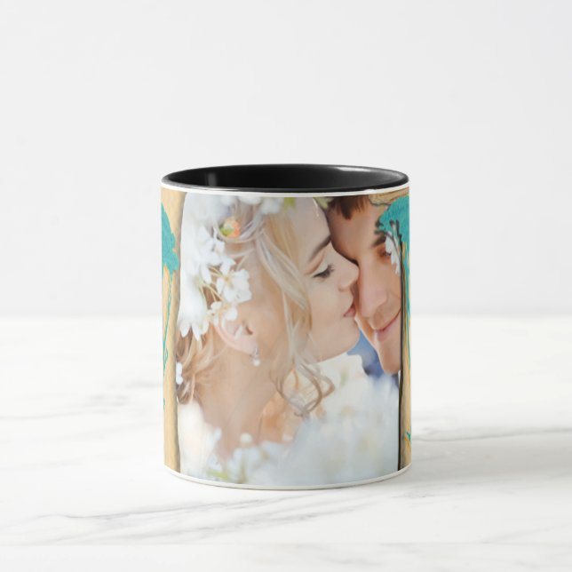 Personalisierte Vintage FotoCollage Tasse (Zentrum)