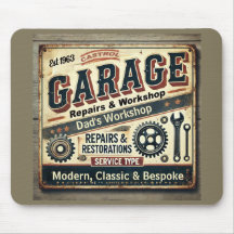 Personalisierte Vintage-Garagen-Mauspad