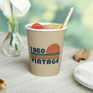 Personalisierte vintage Geburtstagsfeier Pappbecher