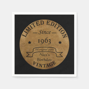 Personalisierte Vintage-Geburtstagsfeier Serviette