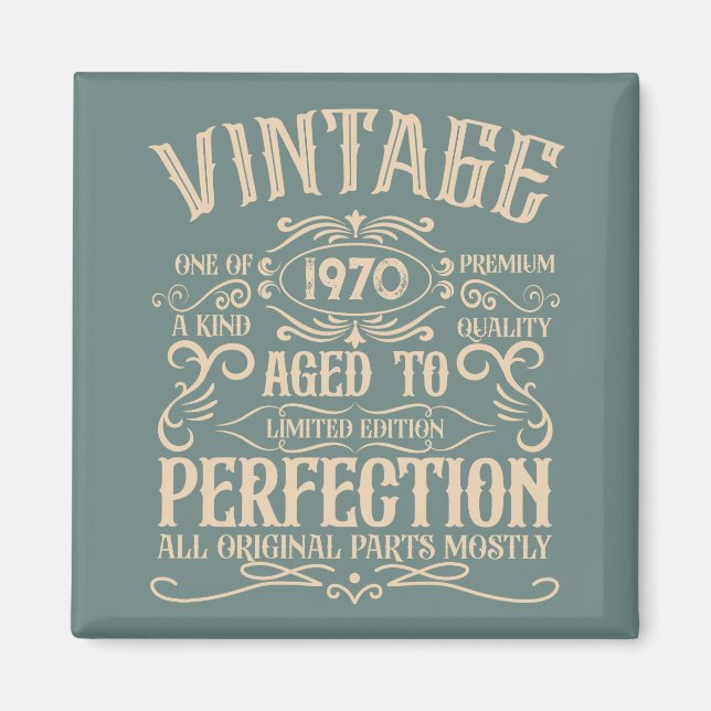 Personalisierte Vintage Geburtstagsfeier - Whisky- Magnet (Vorne)