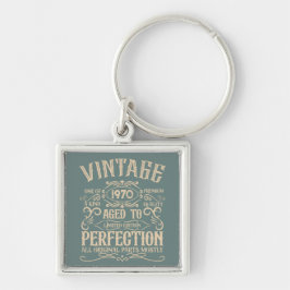 Personalisierte Vintage Geburtstagsfeier - Whisky- Schlüsselanhänger