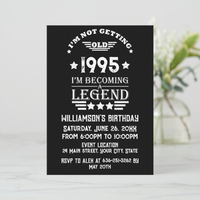 Personalisierte Vintage Geburtstagsgeschenke Einladung (Stehend Vorderseite)