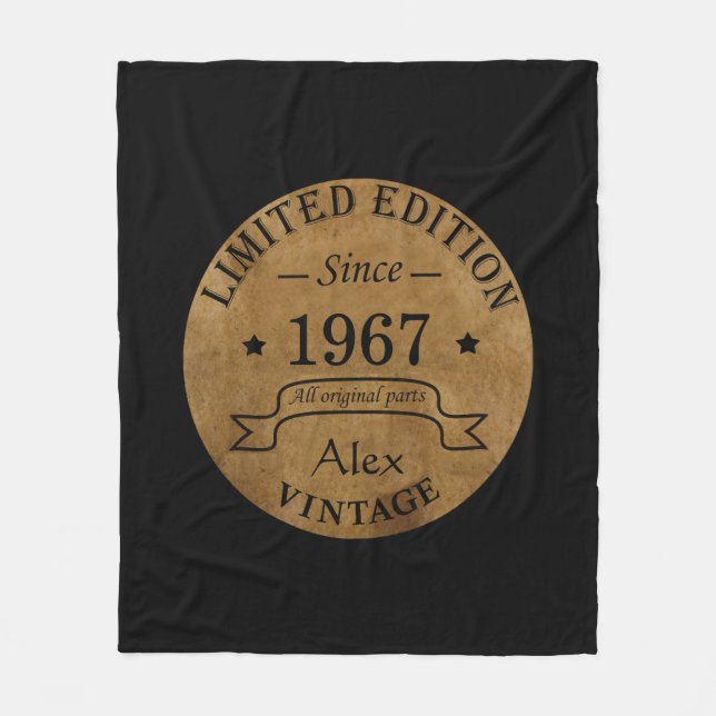 Personalisierte Vintage Geburtstagsgeschenke Fleecedecke (Vorderseite)