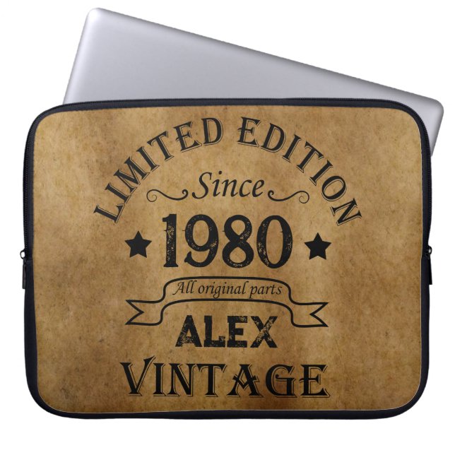 Personalisierte Vintage Geburtstagsgeschenke Laptopschutzhülle (Vorderseite)