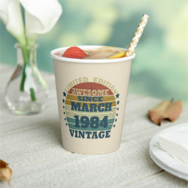 Personalisierte Vintage Geburtstagsgeschenke Pappbecher
