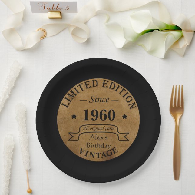 Personalisierte Vintage Geburtstagsgeschenke Pappteller (Hochzeit)