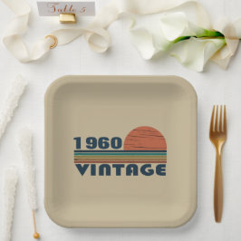 Personalisierte Vintage Geburtstagsgeschenke Pappteller
