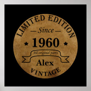 Personalisierte Vintage Geburtstagsgeschenke Poster