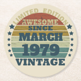 Personalisierte Vintage Geburtstagsgeschenke Runder Pappuntersetzer