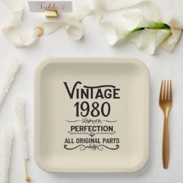 Personalisierte Vintage Geburtstagsgeschenke schwa Pappteller