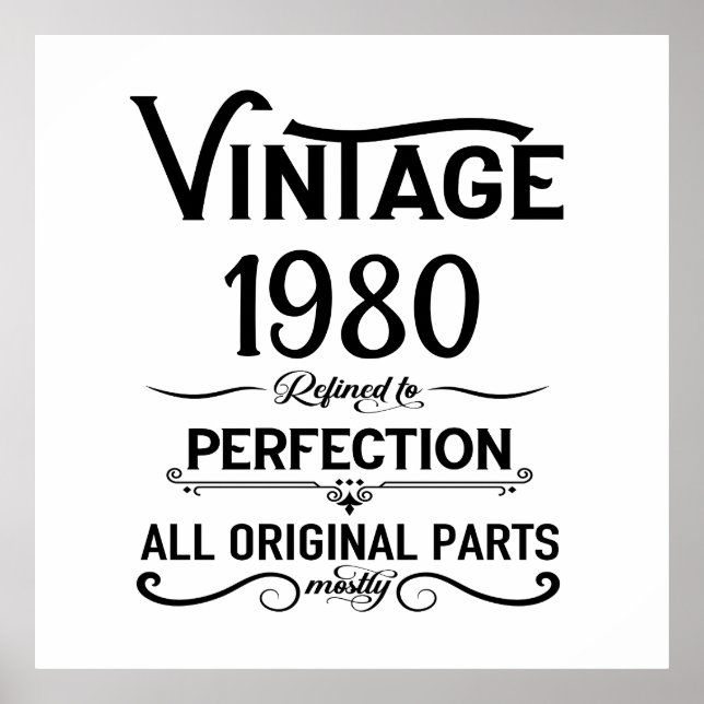 Personalisierte Vintage Geburtstagsgeschenke schwa Poster (Vorne)