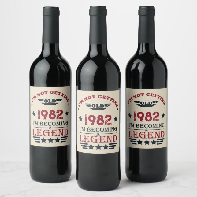Personalisierte Vintage Geburtstagsgeschenke Weinetikett (Flaschen)
