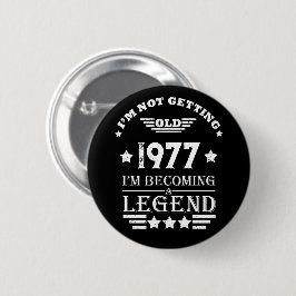 Personalisierte Vintage Geburtstagsgeschenke weiß Button