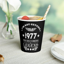 Personalisierte Vintage Geburtstagsgeschenke weiß Pappbecher