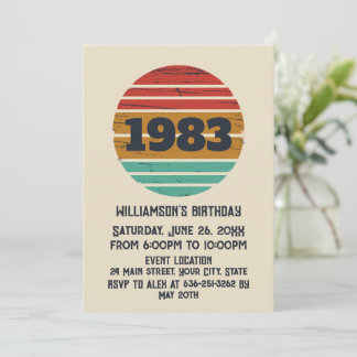 Personalisierte Vintage Geburtstagsparty Einladung