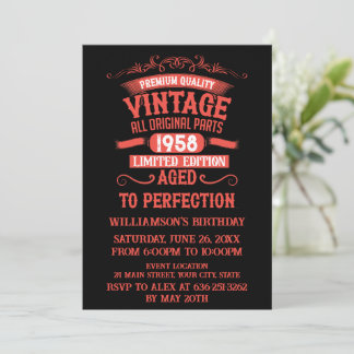Personalisierte Vintage Geburtstagsparty Einladung