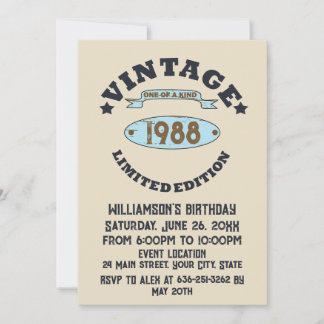 Personalisierte Vintage Geburtstagsparty Einladung