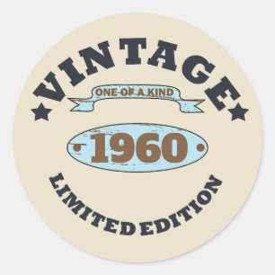Personalisierte Vintage Geburtstagsparty Runder Aufkleber