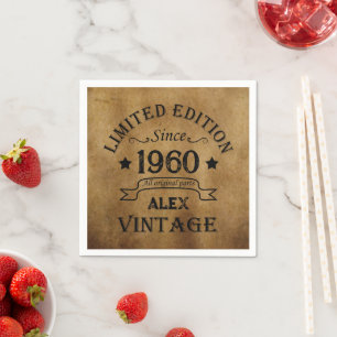 Personalisierte Vintage Geburtstagsparty Serviette