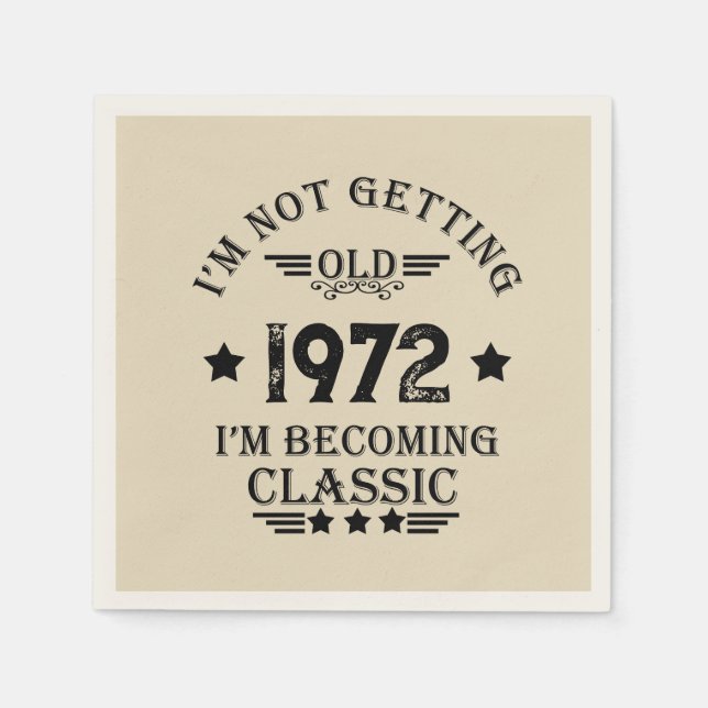 Personalisierte Vintage Geburtstagsparty Serviette (Vorderseite)