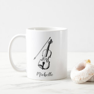 Personalisierte Vintage-Geige musikalisch Kaffeetasse