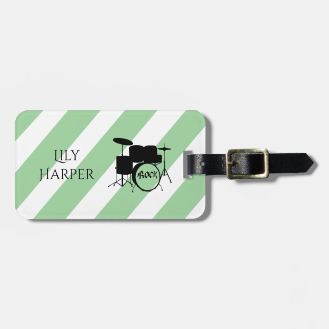 Personalisierte Vintage Geschenke für Gitarrist, M Gepäckanhänger (Vorderseite horizontal)