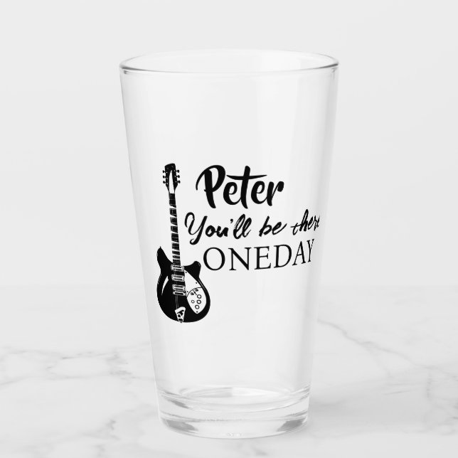 Personalisierte Vintage Geschenke für Gitarrist, M Glas (Vorderseite)