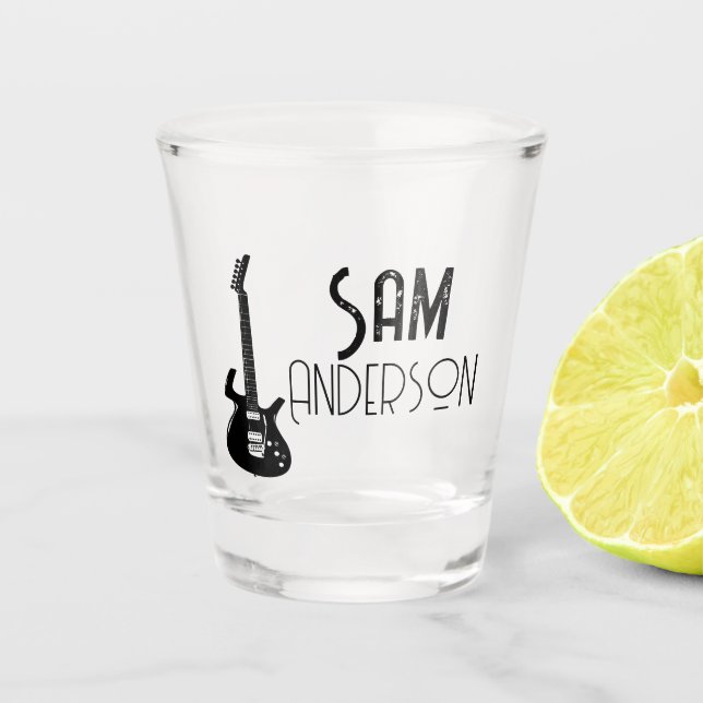Personalisierte Vintage Geschenke für Gitarrist, M Schnapsglas (Vorderseite)