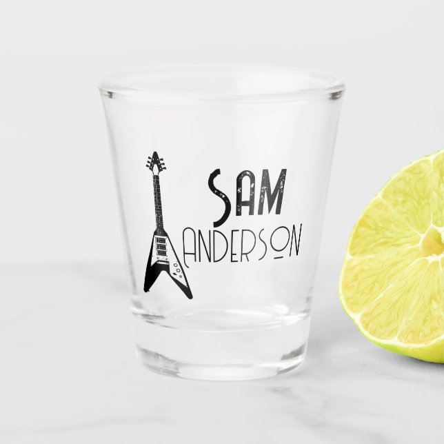 Personalisierte Vintage Geschenke für Gitarrist, M Schnapsglas (Vorderseite)