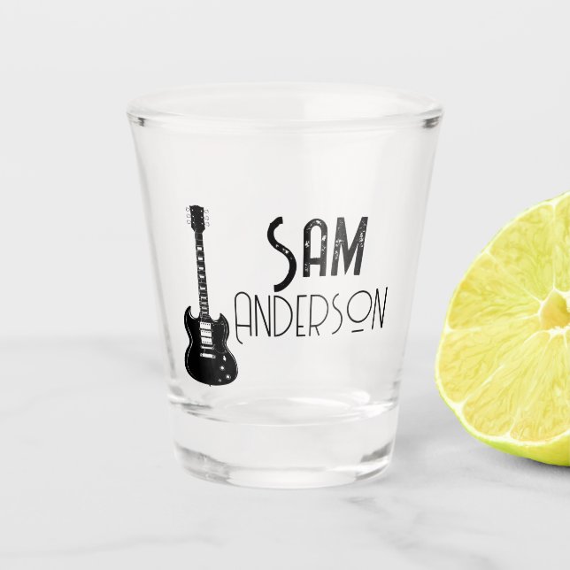 Personalisierte Vintage Geschenke für Gitarrist, M Schnapsglas (Vorderseite)