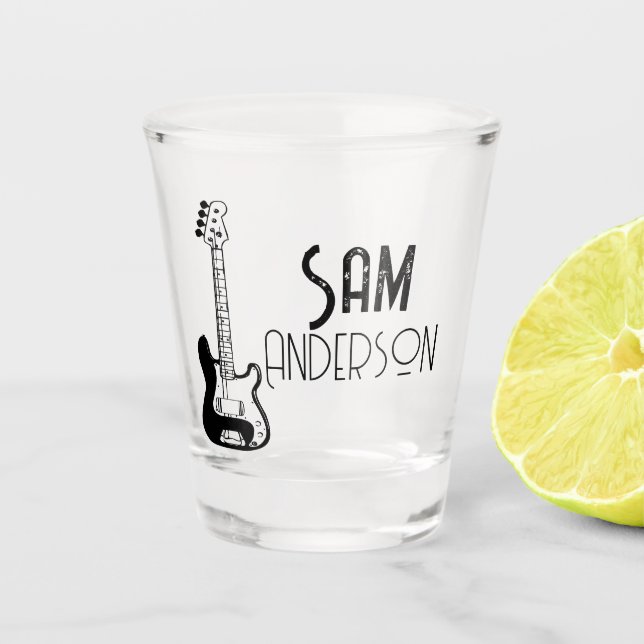 Personalisierte Vintage Geschenke für Gitarrist, M Schnapsglas (Vorderseite)