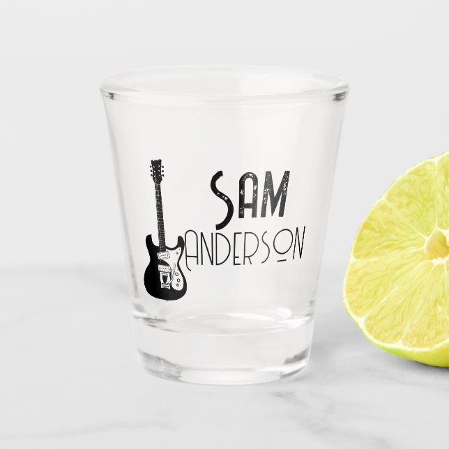 Personalisierte Vintage Geschenke für Gitarrist, M Schnapsglas (Vorderseite)