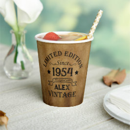 Personalisierte Vintage Geschenke zum 70. Geburtst Pappbecher