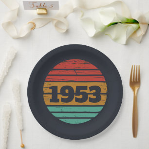 Personalisierte Vintage Geschenke zum 70. Geburtst Pappteller