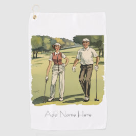 Personalisierte Vintage Golfer Golfhandtuch