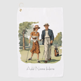 Personalisierte Vintage Golfer Golfhandtuch