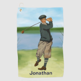 Personalisierte Vintage Golfszene Golfhandtuch