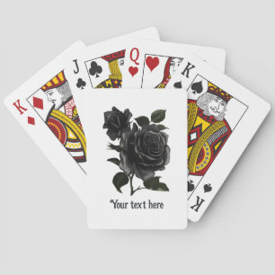 Personalisierte Vintage-Gotik-Schwarze Rosen Spielkarten