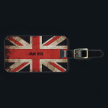 Personalisierte Vintage Grunge UK-Flagge Gepäckanhänger<br><div class="desc">Vintages Grunge UK Flag Design. Sie können den Schriftart,  die Größe und die Farbe des Textes ändern.</div>