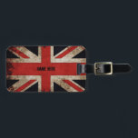 Personalisierte Vintage Grunge UK-Flagge Gepäckanhänger<br><div class="desc">Vintages Grunge UK Flag Design. Sie können den Schriftart,  die Größe und die Farbe des Textes ändern.</div>