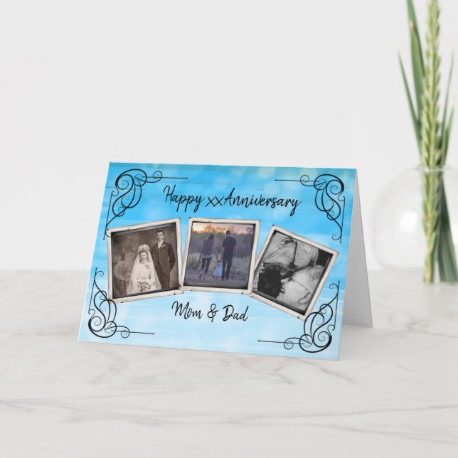 Personalisierte Vintage Jubiläumsfotokarte Karte (Vorderseite)