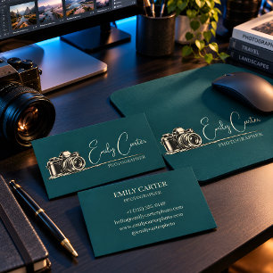 Personalisierte Vintage-Kamera-Fotografin Visitenkarte