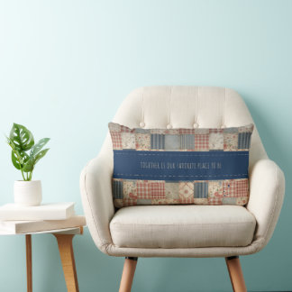 Personalisierte Vintage-Patchwork-Zusammengehörigk Lendenkissen