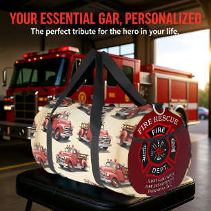 Personalisierte Vintage-Rotpickup-Trucks Duffle Bag