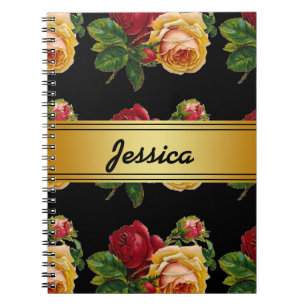 Personalisierte Vintage-Rustikale Blumen Notizblock
