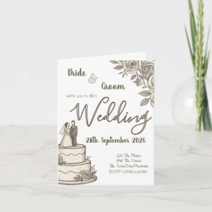 Personalisierte Vintage Sketch Elegante Kalligraph Karte