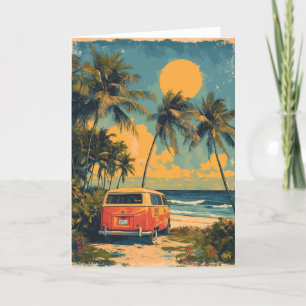 Personalisierte Vintage Strandkarte von Florida Feiertagskarte