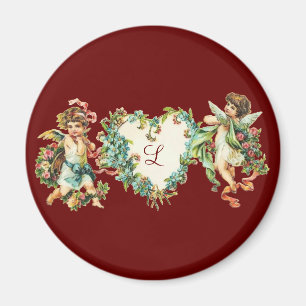 Personalisierte Vintage Valentine Cherubs Magnet