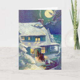Personalisierte Vintage Verse Weihnachtskarte Feiertagskarte